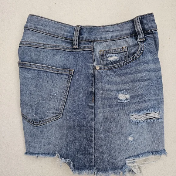 REWASH Distressed Blue Super High-Rise Jean Womens Shorts SIZE 5/27 - Picture 10 of 16